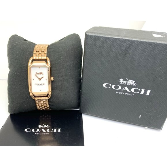 Coach Women\'s Watch 14504043 Quartz Silver Rose Gold Stainless Steel Tank 20mm main image 4